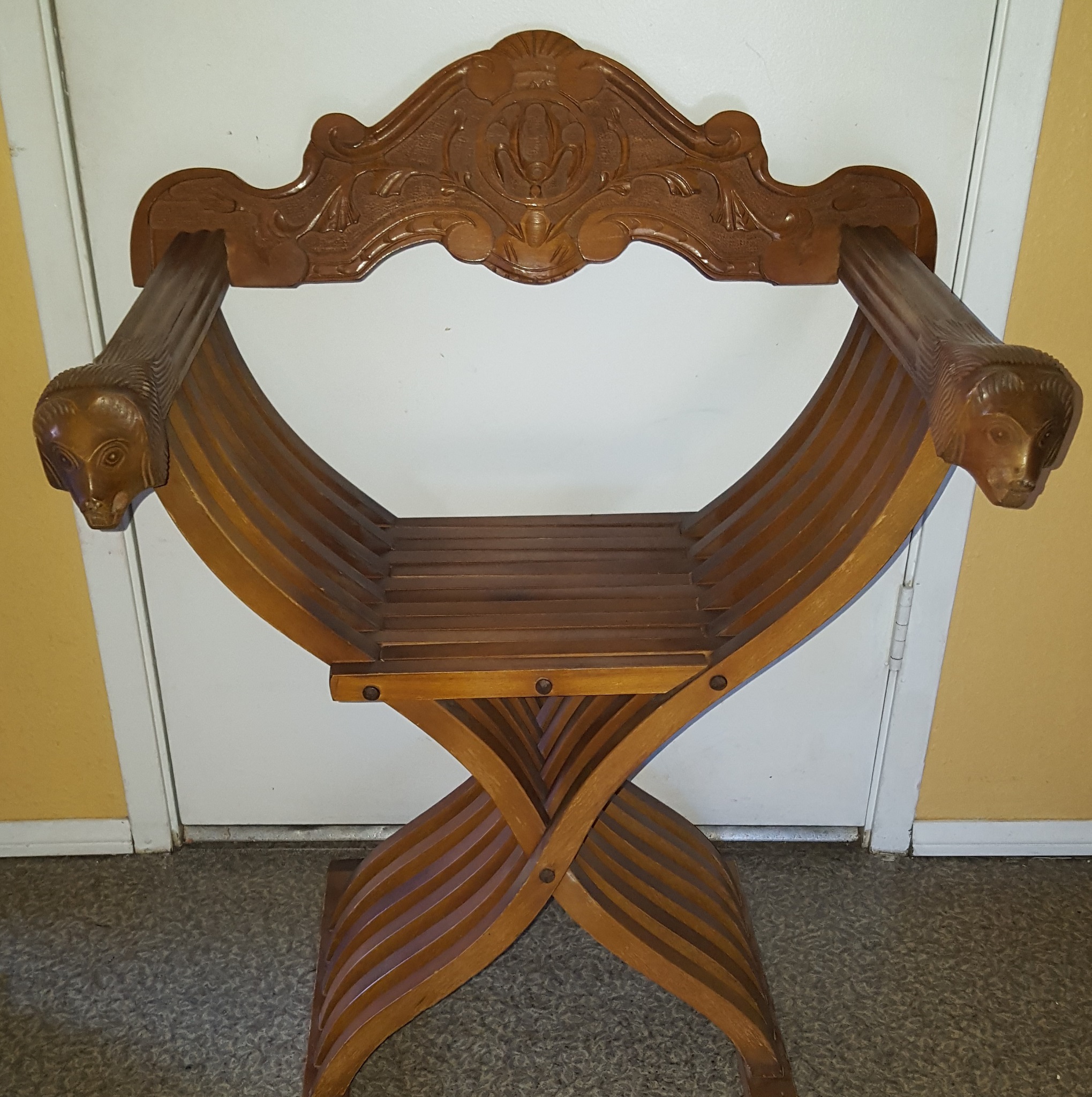 Carved Wooden Folding Lion ChairsSet of 2 InstAppraisal